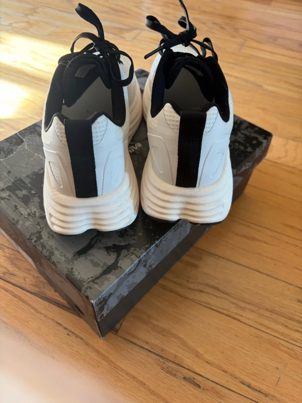 Women’s White and Black Athletic Sneakers - Picture 2 of 5